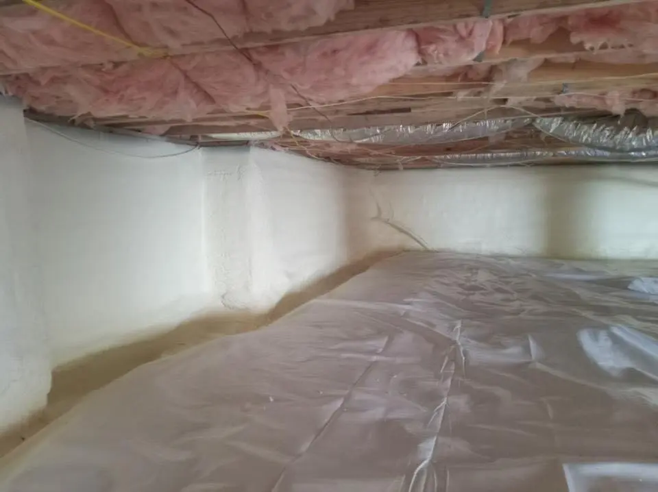 Crawl space encapsulation with closed-cell spray foam for Spray Foam Roofing in Hudson